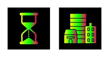 Sablier et réel biens icône vecteur