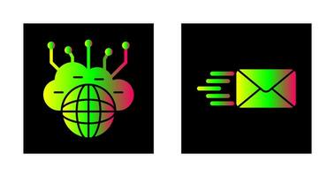 l'informatique nuage et courrier icône vecteur
