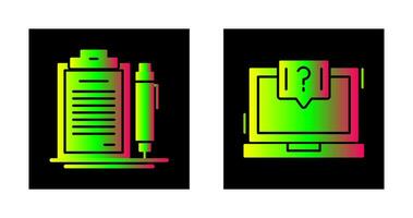Contrat et question icône vecteur