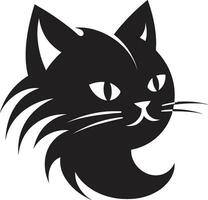 chat logo avec attitude minimaliste rôder panthère vecteur