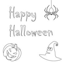 illustration simple de l'icône de texte joyeux halloween vecteur