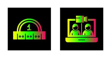 vidéo conférence et règle icône vecteur