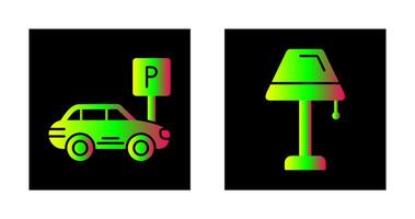 parking et lampe icône vecteur