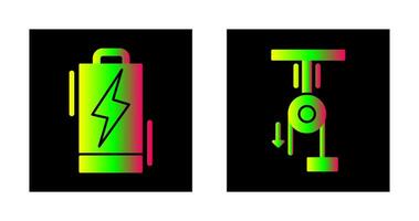 batterie et pully icône vecteur