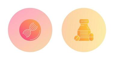 ADN et comprimés icône vecteur