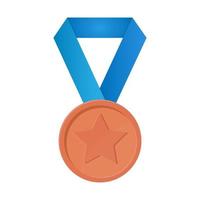 illustration simple de la médaille de bronze avec des rubans pour les gagnants vecteur