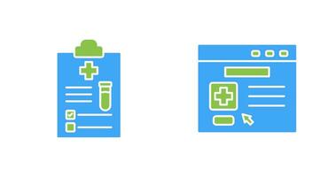 médical rapport et navigateur icône vecteur