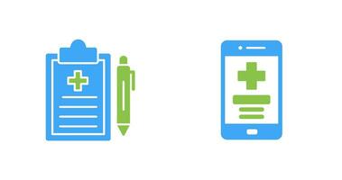 médical record et médical app icône vecteur