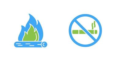 Feu et quitter fumeur icône vecteur
