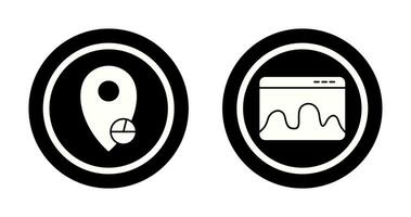 emplacement statistiques et page Web statistiques icône vecteur