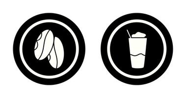café grain et frappe icône vecteur