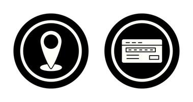 emplacement et crédit carte icône vecteur
