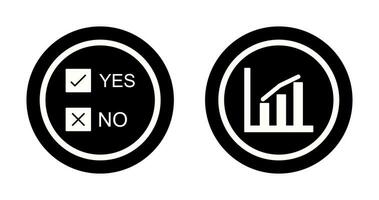 Oui non option et statistiques icône vecteur