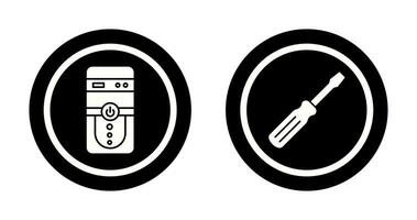 CPU et vis chauffeur icône vecteur
