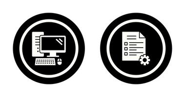 ordinateur et tester icône vecteur
