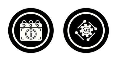 api et calendrier icône vecteur