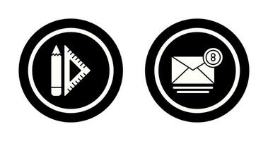 ensemble carré et courrier icône vecteur