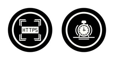 https et alarme icône vecteur