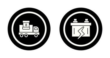 carburant un camion et batterie icône vecteur