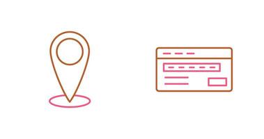 emplacement et crédit carte icône vecteur