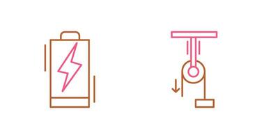 batterie et pully icône vecteur