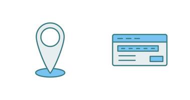 emplacement et crédit carte icône vecteur