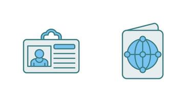 criminel carte et passeport icône vecteur