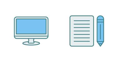 moniteur et Remarque icône vecteur
