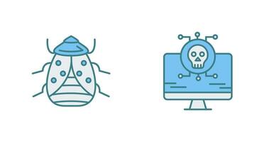 punaise et virus icône vecteur