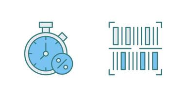 minuteur et code à barre icône vecteur