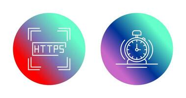 https et alarme icône vecteur