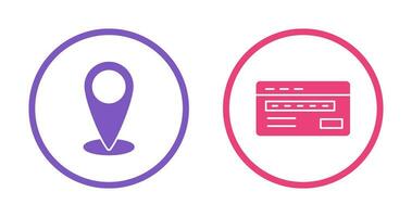emplacement et crédit carte icône vecteur