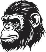 sculpté élégance noir vecteur primate majestueux la nature noir chimpanzé symbole