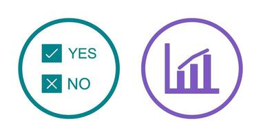 Oui non option et statistiques icône vecteur