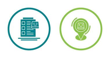 souhait liste et magasin emplacement icône vecteur