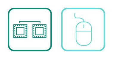 processeurs connecté et Souris icône vecteur