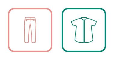 pantalon et vérifier chemise icône vecteur