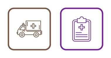 ambulance et ordonnance icône vecteur