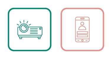 s'identifier et projecteur icône vecteur