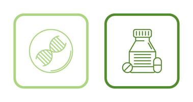 ADN et comprimés icône vecteur