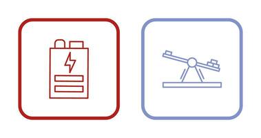 batterie et bascule icône vecteur