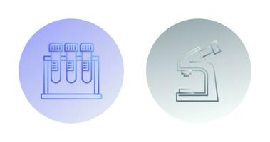 tester tube et microscope icône vecteur