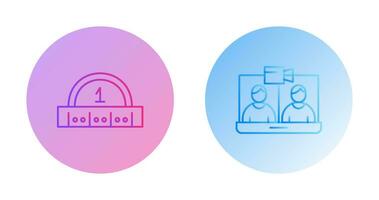vidéo conférence et règle icône vecteur