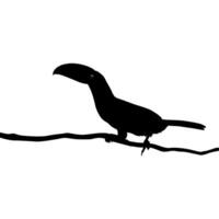 toucans sont néotropical membres de le près passereau oiseau famille Ramphastidés. le Ramphastidae sont plus étroitement en relation à le américain les barbets, oiseau silhouette. vecteur illustration