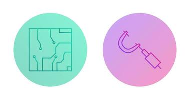 électrique circuit et micromètre icône vecteur