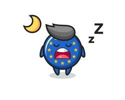 illustration de caractère insigne drapeau europe dormir la nuit vecteur