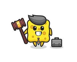 illustration de mascotte éponge en tant qu'avocat vecteur