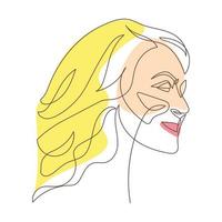 les femmes font face à une illustration dans un vecteur monoline minimal