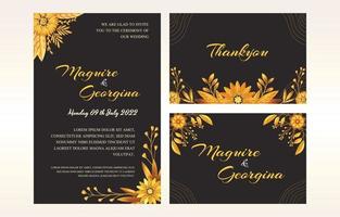 invitation de mariage floral vecteur