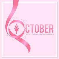 conception de bannière pour le mois de sensibilisation au cancer du sein avec ruban rose